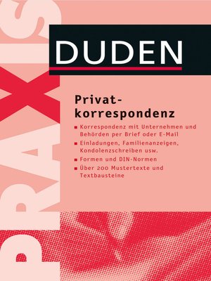 cover image of Duden Praxis--Privatkorrespondenz